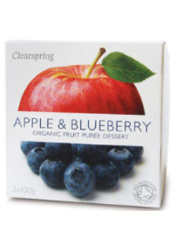 Clearspring Frugtpur&eacute; Bl&aring;b&aelig;r/&aelig;ble &Oslash;kologisk - 200 gram