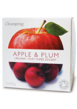 Clearspring Frugtpur&eacute; Blomme/&aelig;ble &Oslash;kologisk - 200 gram