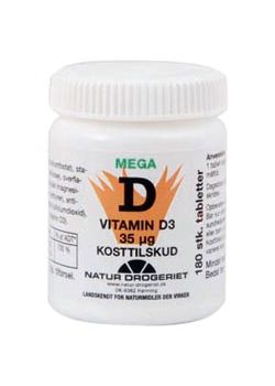 Mega D-3 vitamin 35 mcg. - 180 tabletter.