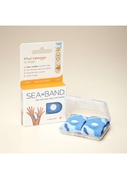 Seaband b&oslash;rn med 2 akupressurb&aring;nd - farve bl&aring;
