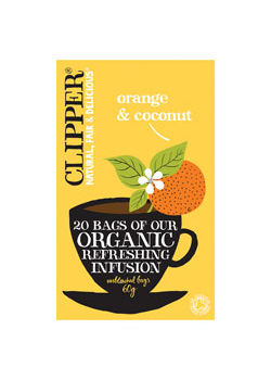 Clipper Orange & Coconut te &Oslash;kologisk - 20 breve