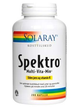 Spektro uden jern og Vitamin K - 200 kapsler.