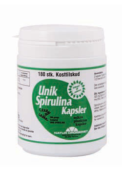 Unik Spirulina 350 mg. - 180 kapsler