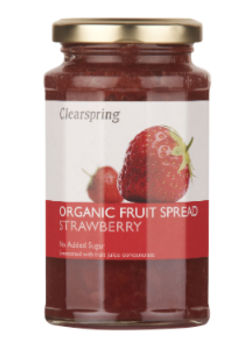 Clearspring Marmelade jordb&aelig;r u. tilsat sukker &Oslash;ko. - 290 gram