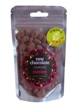 Rosiner med r&aring; chokolade &Oslash;kologisk - 100 gram