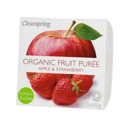 Clearspring Frugtpuré æble/jordbær Øko. - 200 gram