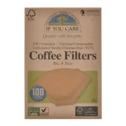 Coffee filters no. 4 ubleget If you care 100 stk