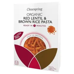 Røde linser & brune ris fusilli Økologisk - 250 gram