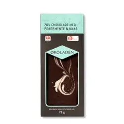 Chokolade pebermynte/knas Ø 70% - 75 gram