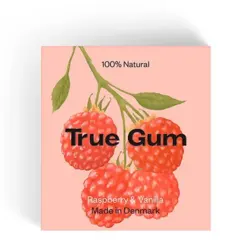 Tyggegummi Raspberry & Vanilla True Gum - 21 gram