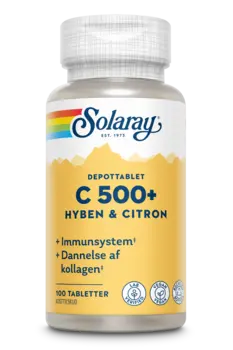 C-vitamin C500+ hyben, citron Solaray - 100 tabletter