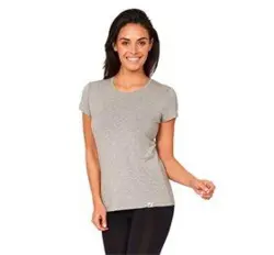 T-Shirt Dame lys grå str. XL rund hals