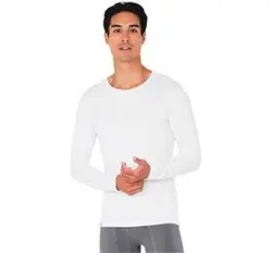 T-shirt Herre langærmet hvid str. XL