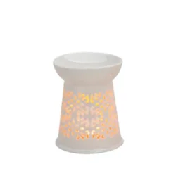 Duftlampe Blomst hvid H:13 cm / B: 10 cm