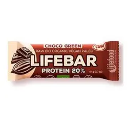 LifeBar Raw Proteinbar Ø Choco Green - 47 g.