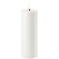 LED Pillar candle, Nordic White, Smooth, 5x14,5 cm - 1 stk