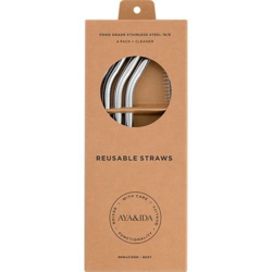 Ay & Ida Smoothie Straw silver - bent - 1 pk