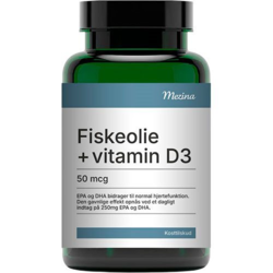 Mezina Fiskeolie med vitamin D3 - 50 mcg - 160 kapsler