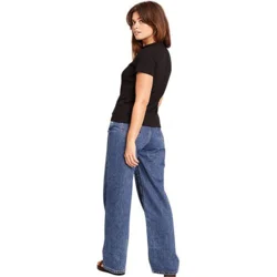 Women's Ribbed Crew Neck T-Shirt sort str. L