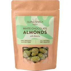 Mandler m. hvid chokolade & matcha Ø - 100 gram