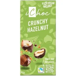 Ichoc Crunchy Hazelnut Vegan Øko. - 80 gram