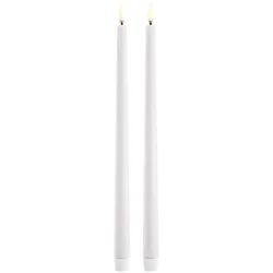 LED slim Kronelys, NW, Smooth, 2-pack, 2,3x32 cm