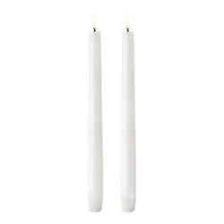 LED Kronelys, Nordic White, Smooth, 2-pack, 2,3x25