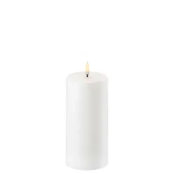LED Bloklys, Nordic white, Smooth, 7,8x15 cm