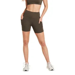 5" High-Waist Shorts Dark Olive str. XS Motivate - 1 stk.