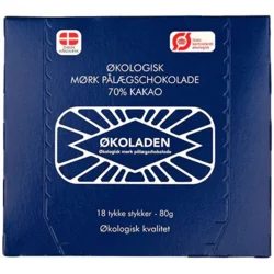 Mørk pålægschokolade 70% 18 stk Ø