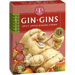 Ginger Chews (Gins Gins) Spicy Apple Travel Pack - 42 gram