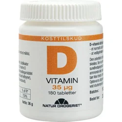 Mega D-3 vitamin 35 mcg. - 180 tabletter.