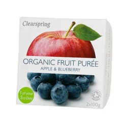 Clearspring Frugtpuré Blåbær/æble Økologisk - 200 gram