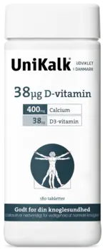 Unikalk Calcium 38 µg D-vitamin - 180 tabl.