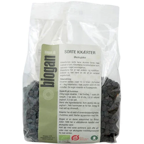 Sorte Kikærter økologiske - 500 gram