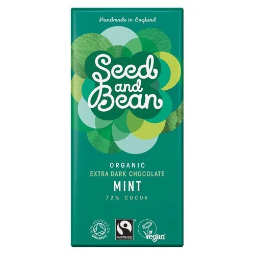 Sead & Bean Mørk chokolade 72% m. mint Øko. - 85 gr.
