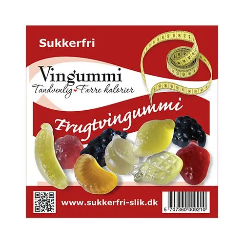 Frugtvingummi - 90 gram Holdbarhed 19.03.24