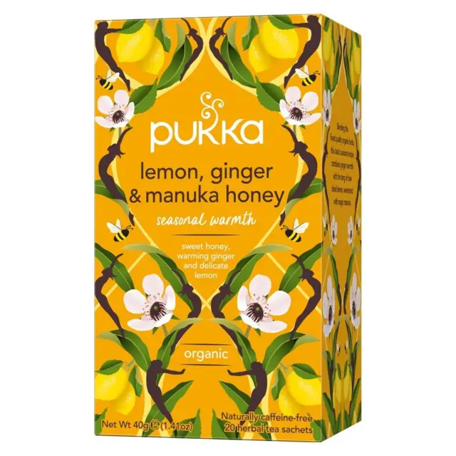 Pukka Lemon, Ginger & Manuka honey te - 20 breve