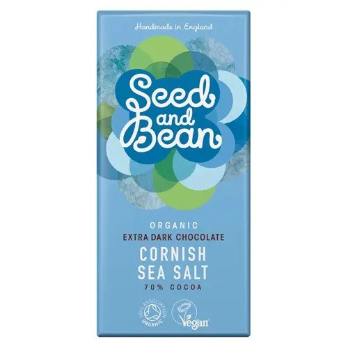 Sead & Bean Chokolade mørk 70% Cornish Sea Salt Øko. - 85 gr.