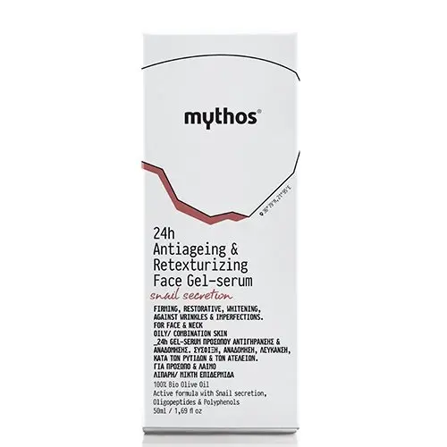 Mythos 24h Fluid rejuvenative face gel cream olive + snail 50 ml.