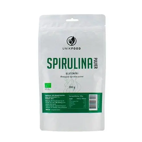 Spirulina pulver Økologisk Unik Food - 200 gram