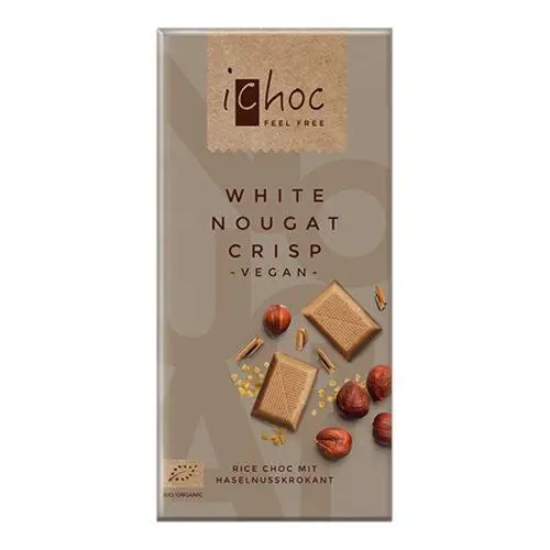 Ichoc white nougat crisp Økologisk - 80 gram