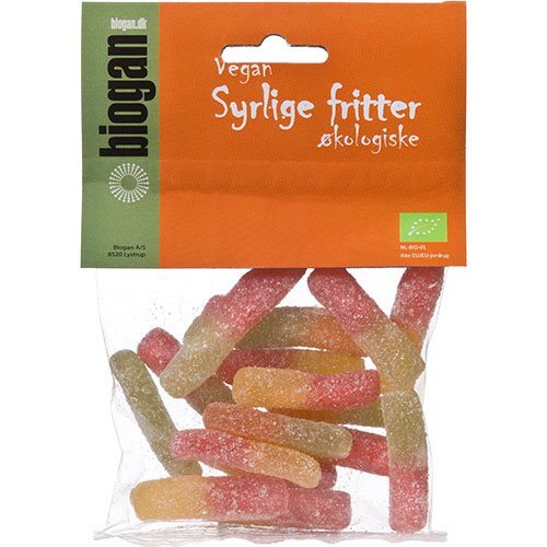 Syrlige fritter vingummi Ø gelantinefri - 75 gram