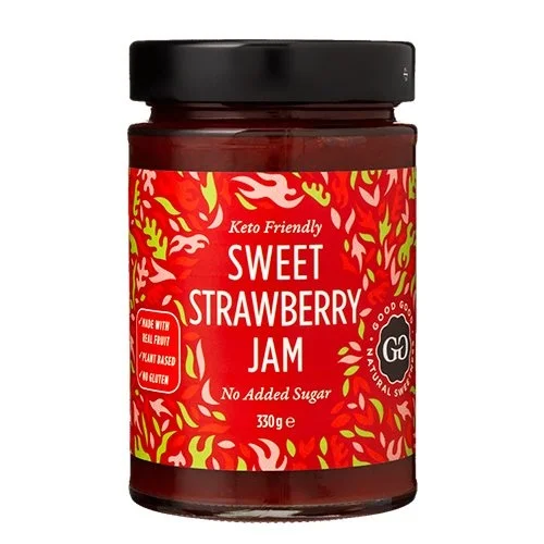 Jordbærmarmelade med Stevia Sweet Jam - 330 gram