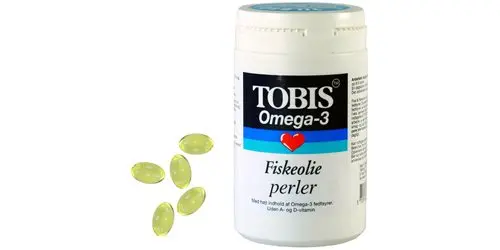 Tobis fiskeolie omega 3 perler 500 mg - 200 kapsler (U)