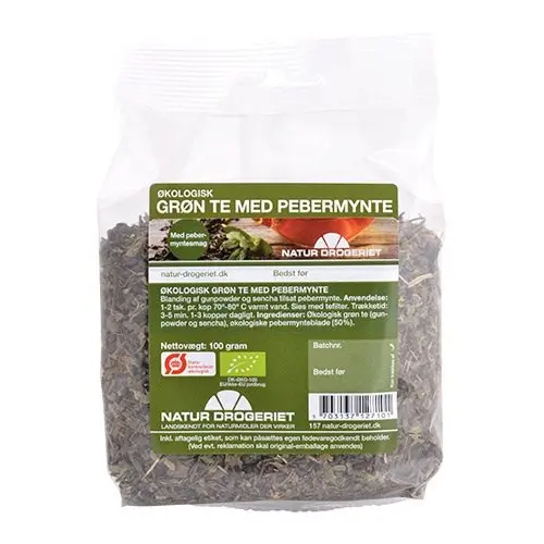 Grøn te m. pebermynte Økologisk - 100 gram