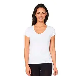 T-Shirt Dame hvid str. XL V-hals