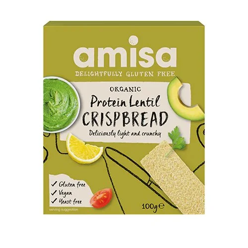 Amisa Knækbrød protein m. linser glutenfri Ø - 100 g.