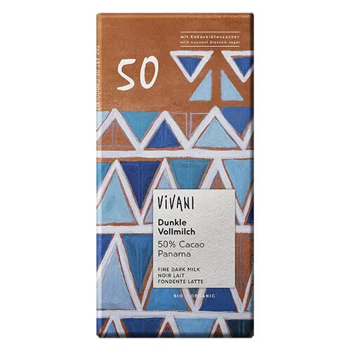 Vivani Chokolade 50% Ø mælk, mørk Santo Domingo - 80 g.