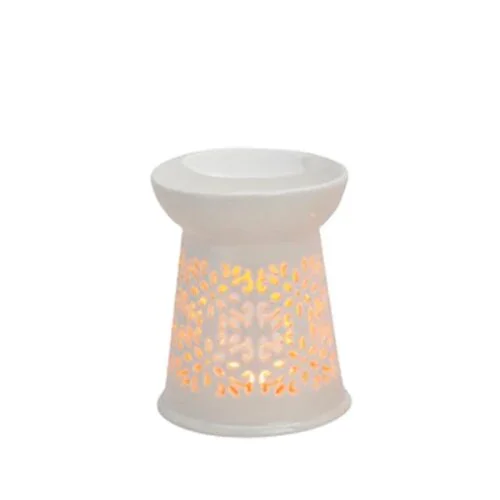 Duftlampe Blomst hvid H:13 cm / B: 10 cm